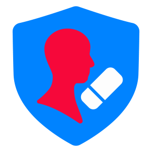 Red silhouette erased on shield. | EraseMe